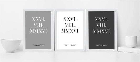 Das Poster mit dem “römischen Datum”, “Wenn ich mir endlich merken kann, wie man die Zahl 30 in römischen Zahlen schreibt, mache ich drei Kreuze😉”Möchtet ihr etwas verschenken, bei dem man nicht direkt erkennt, was drauf steht? , Copyright: 321geschenke.