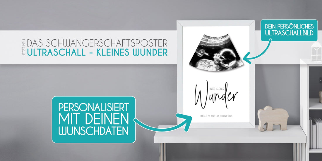 Verewige dein Baby-Ultraschallbild auf einem Poster!, Unser kleines Wunder - bestell jetzt das einmalige Poster von deinem Bauchzwerg!, Copyright: 321geschenke.de