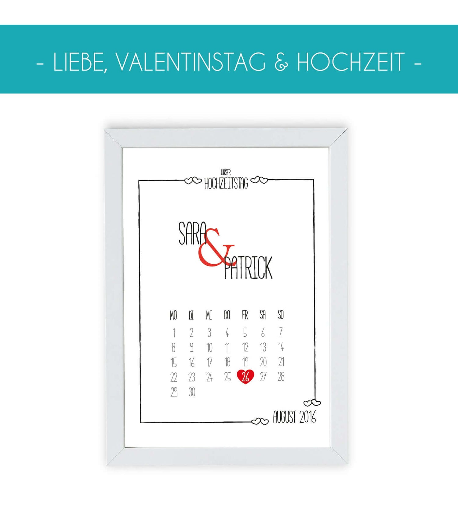 Hier findet ihr unsere Geschenke zum Hochzeitstag, Geschenke zum Jahrestag und Valentinstagsgeschenke.