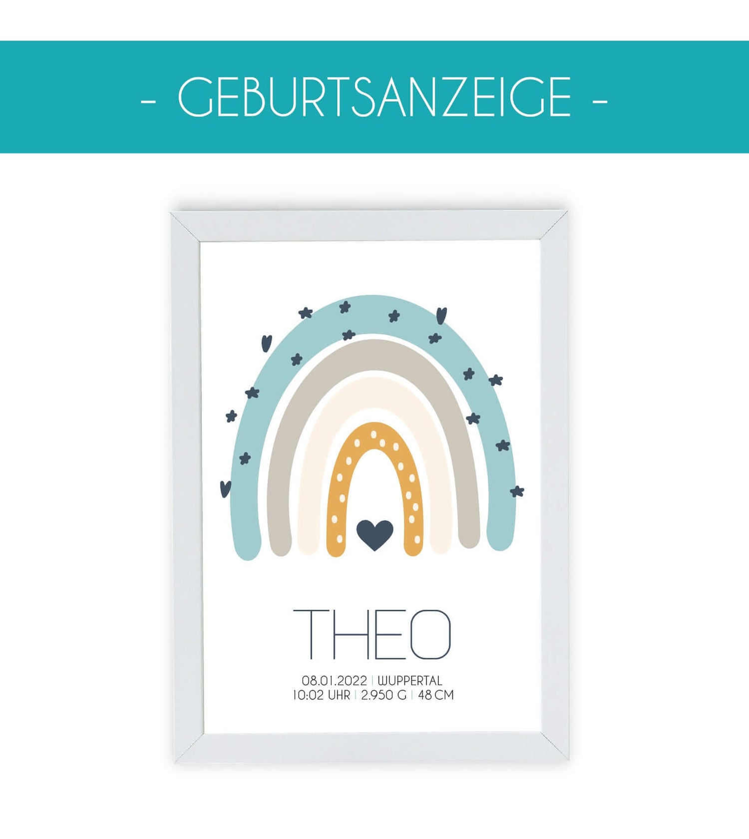 Geburtsanzeige, „Ein Kind ist sichtbar gewordene Liebe..."Die Geburt des Kindes könnt ihr mit unseren Motiven für immer festhalten.Wünscht dem Baby und den Eltern viel Glück und viel Segen und lasst die großartige Erinnerung an diesem Tag mit einem Poster