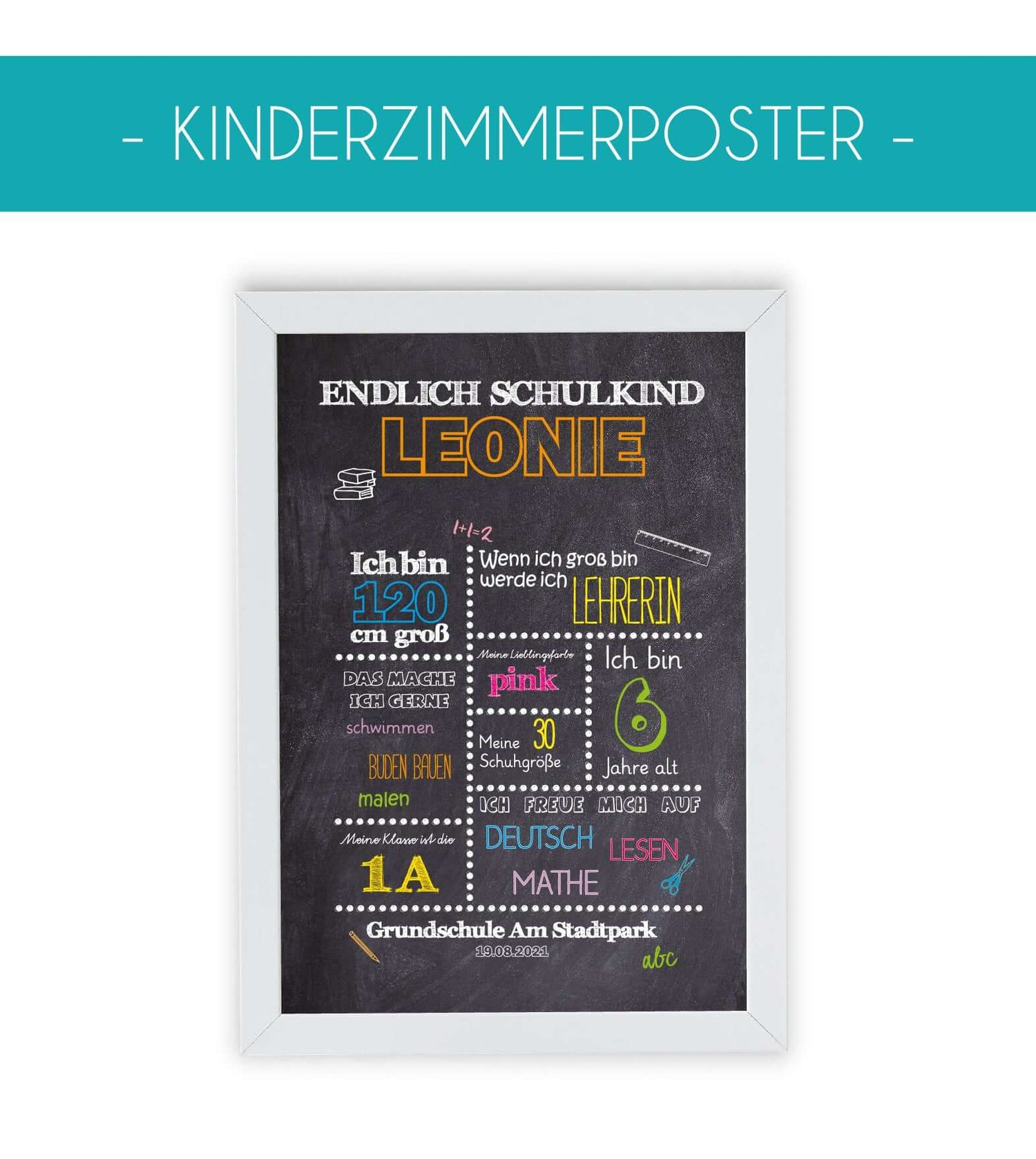 Verschönert das Kinderzimmer mit personalisierten Postern. :)