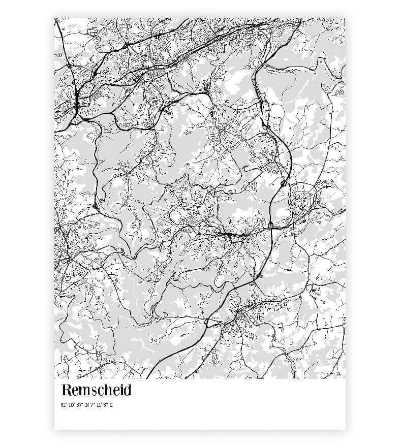 Personalisiertes Koordinaten Bild "City Map", Bildfarbe: Weiß, Bildgröße: 13x18cm, DIN A4, DIN A3, Bilderrahmen: Ohne Bilderrahmen, Copyright: 321geschenke.de