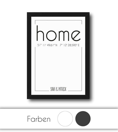 Personalized coordinate picture "HOME", "FAMILY", "LIFE" or "HOME"