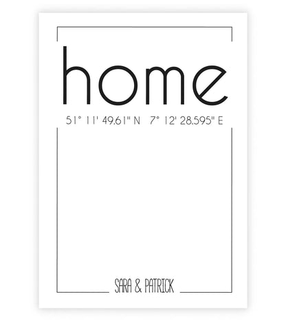 Personalized coordinate picture "HOME", "FAMILY", "LIFE" or "HOME"