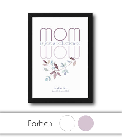Personalized picture "MOM = WOW"