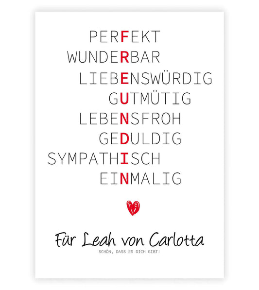 Personalized "Word Poster" - Girlfriend