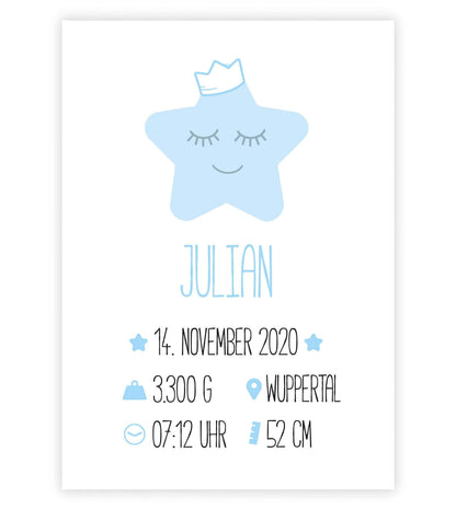 Personalized baby poster "Birth Announcement Star"