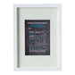 Personalisiertes Bild „Einschulung” Meilensteinposter BLAU, Bildgröße: 13x18cm, DIN A4, DIN A3, Bilderrahmen: Bilderrahmen weiß mit Passepartout, Copyright: 321geschenke.de