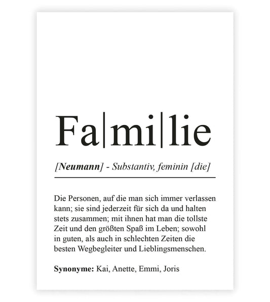 Personalized picture "Definition" - FAMILY