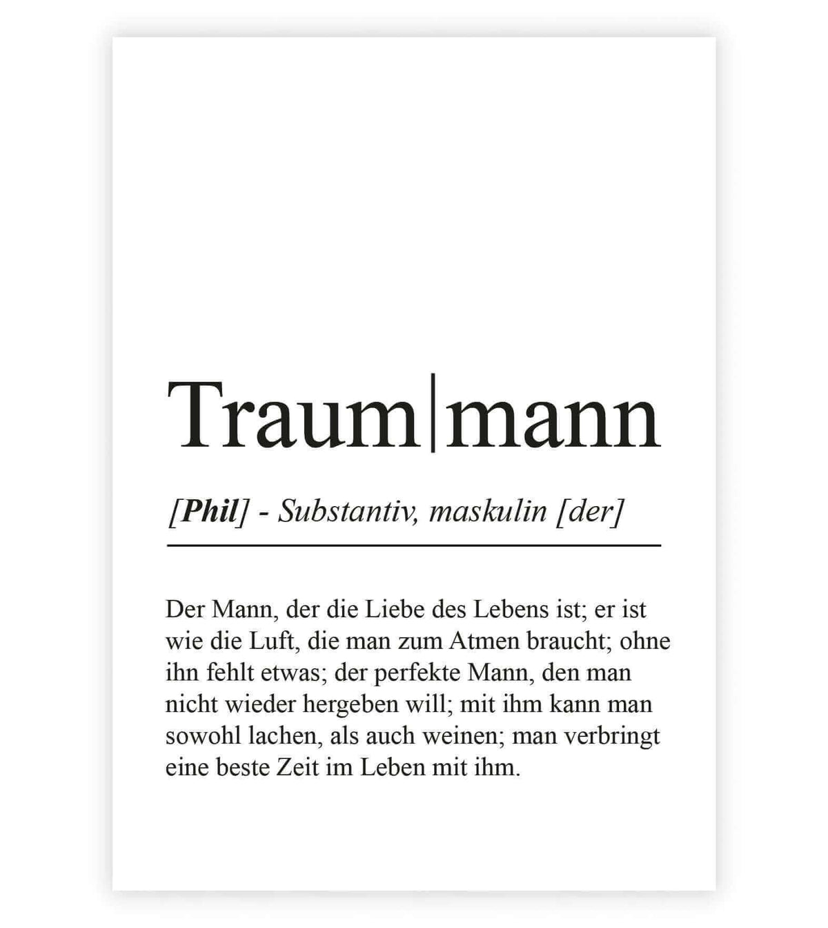 Personalisiertes Bild "Definition" - TRAUMMANN