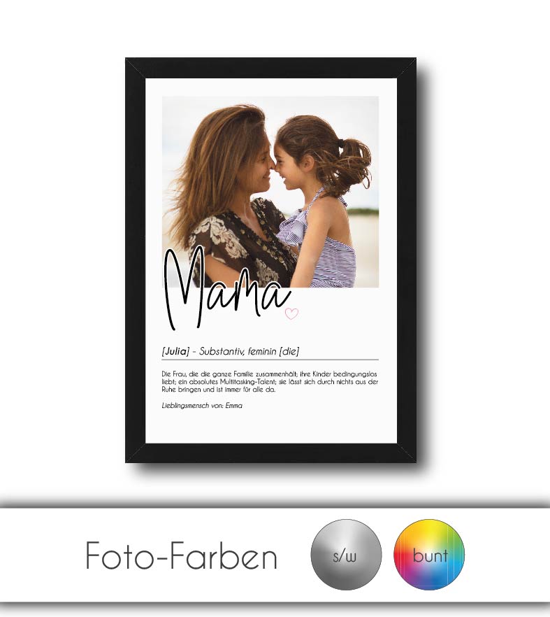 Personalisiertes Fotoposter "MAMA”, Bildgröße: 13x18cm, DIN A4, DIN A3, Bilderrahmen: ohne Bilderrahmen, Copyright: 321geschenke.de