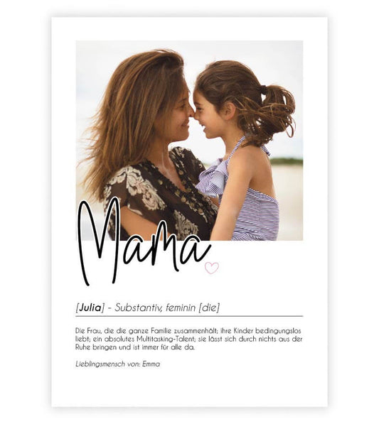 Personalisiertes Foto-Poster "MAMA" mit Definition, Bildgröße: 13x18cm, DIN A4, DIN A3, Bilderrahmen: Ohne Bilderrahmen, Copyright: 321geschenke.de