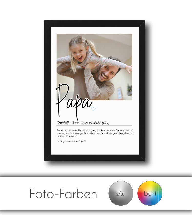 Personalisiertes Foto-Poster "PAPA" mit Definition