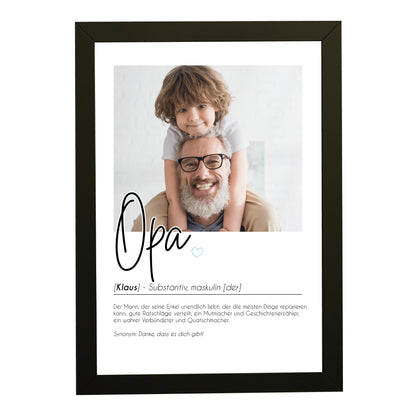 Affiche photo personnalisée « Grand-père » avec définition