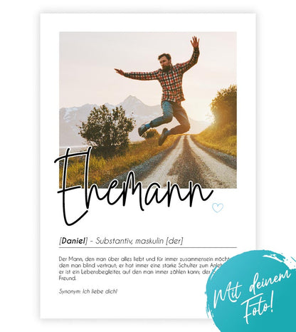 Personalisiertes Foto-Poster "EHEMANN" mit Definition