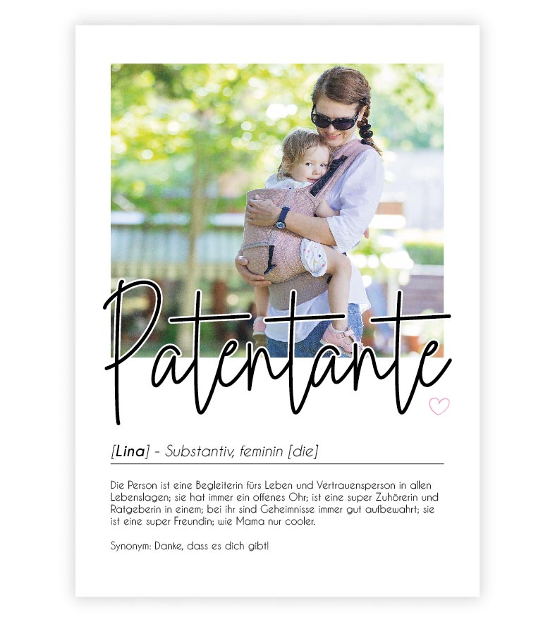 Personalisiertes Foto-Poster "PATENTANTE" mit Definition