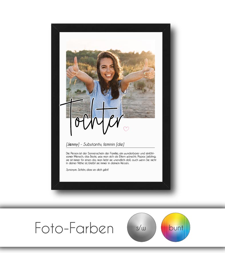 Personalisiertes Foto-Poster "TOCHTER" mit Definition