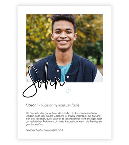 Personalisiertes Foto-Poster "SOHN" mit Definition