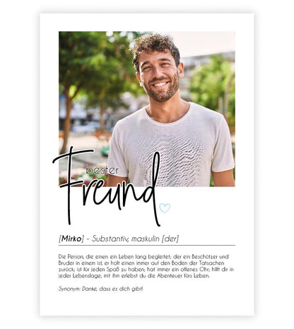 Personalisiertes Foto-Poster "BESTER FREUND" mit Definition