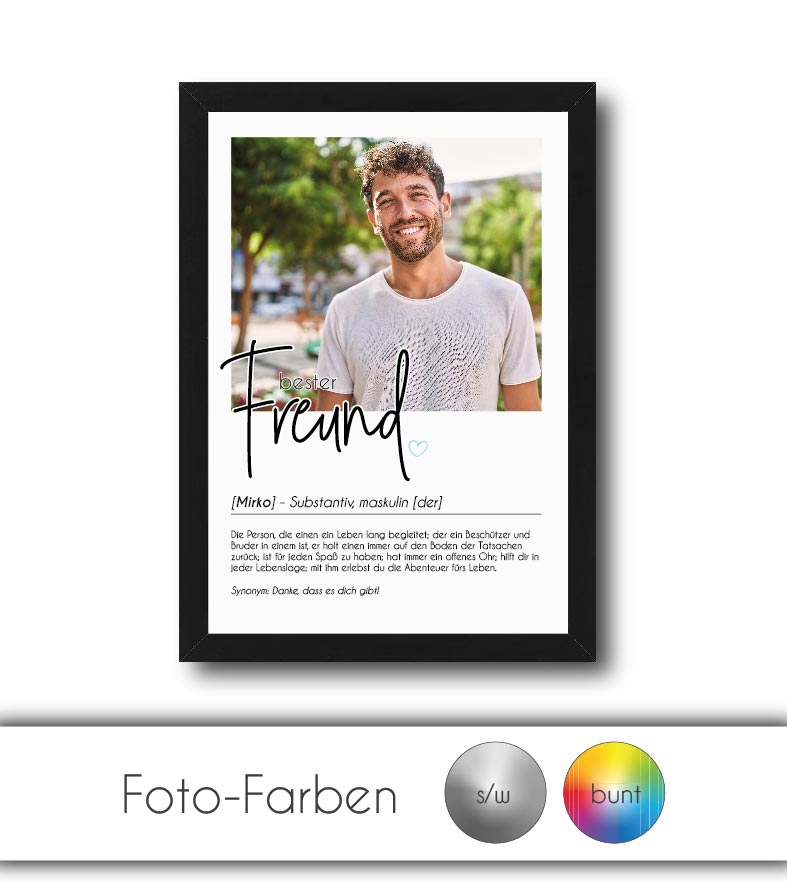 Personalisiertes Foto-Poster "BESTER FREUND" mit Definition