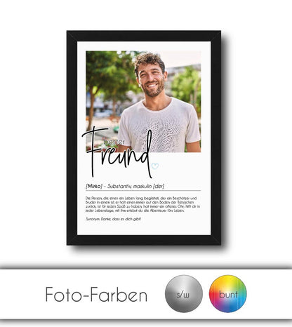 Personalisiertes Foto-Poster "BESTER FREUND" mit Definition