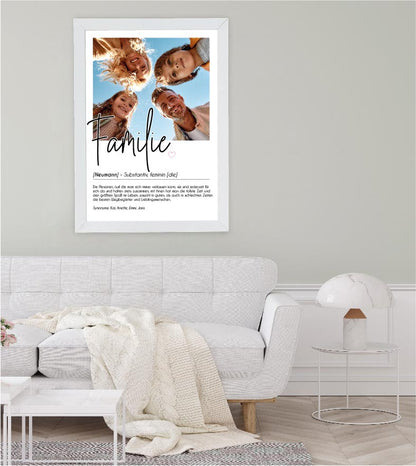 Personalisiertes Foto-Poster "FAMILIE" mit Definition