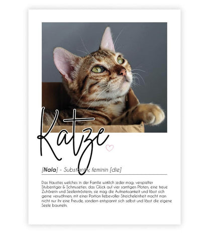 Personalisiertes Foto-Poster "Katze" mit Definition, Bildgröße: 13x18cm, DIN A4, DIN A3, Bilderrahmen: Ohne Bilderrahmen, Bilderrahmen weiß, Bilderrahmen schwarz, Bilderrahmen weiß mit Passepartout, Bilderrahmen schwarz mit Passepartout, Copyright: 321ges