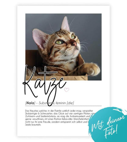 Personalisiertes Foto-Poster "Katze" mit Definition, Bildgröße: 13x18cm, DIN A4, DIN A3, Bilderrahmen: Ohne Bilderrahmen, Bilderrahmen weiß, Bilderrahmen schwarz, Bilderrahmen weiß mit Passepartout, Bilderrahmen schwarz mit Passepartout, Copyright: 321ges