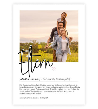 Personalisiertes Foto-Poster "ELTERN" mit Definition