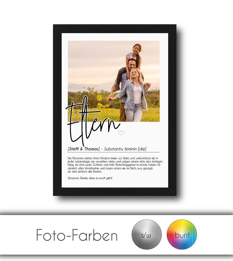 Personalisiertes Foto-Poster "ELTERN" mit Definition