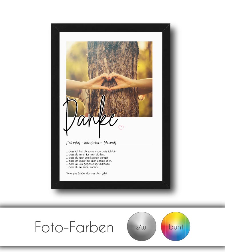 Personalisiertes Foto-Poster "DANKE" mit Definition