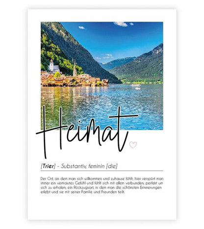 Personalisiertes Foto-Poster "Heimat" mit Definition, Bildgröße: 13x18cm, DIN A4, DIN A3, Bilderrahmen: Ohne Bilderrahmen, Bilderrahmen weiß, Bilderrahmen schwarz, Bilderrahmen weiß mit Passepartout, Bilderrahmen schwarz mit Passepartout, Copyright: 321ge