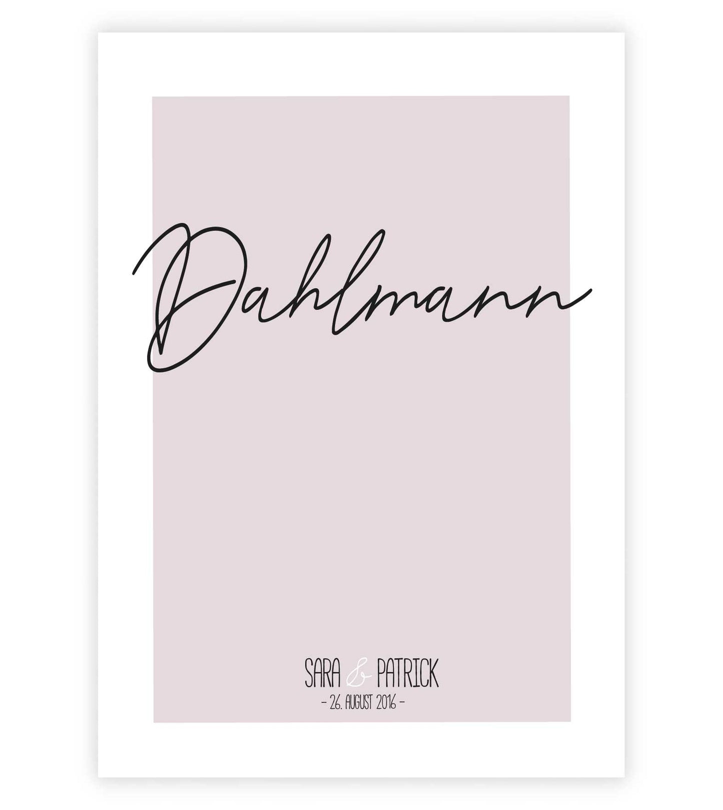 Personalisiertes Poster “Nachname”, Bildfarbe: Rosa, Bildgröße: 13x18cm, DIN A4, DIN A3, Bilderrahmen: Ohne Bilderrahmen, Copyright: 321geschenke.de