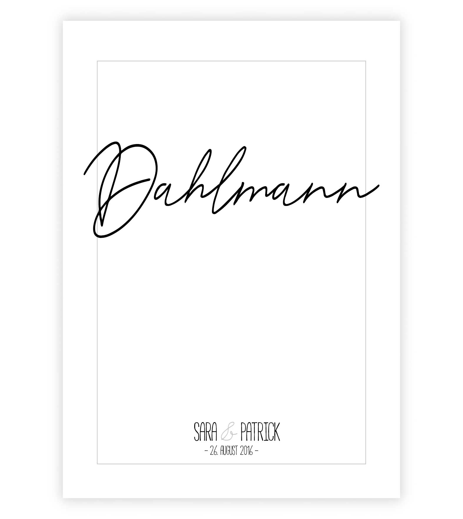Personalisiertes Poster “Nachname”, Bildfarbe: Weiß, Bildgröße: 13x18cm, DIN A4, DIN A3, Bilderrahmen: Ohne Bilderrahmen, Copyright: 321geschenke.de