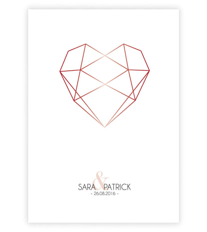 Personalisiertes Bild “Diamant”, Bildfarbe: Rot, Bildgröße: 13x18cm, DIN A4, DIN A3, Bilderrahmen: Ohne Bilderrahmen, Copyright: 321geschenke.de