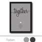 Personalisiertes Familienbild “TOGETHER”, Bildfarbe: Anthrazit/Schwarz, Grau, Weiß, Bildgröße: 13x18cm, DIN A4, DIN A3, Bilderrahmen: Ohne Bilderrahmen, Bilderrahmen weiß ohne Passepartout, Bilderrahmen schwarz ohne Passepartout, Bilderrahmen weiß mit Passepartout, Bilderrahmen schwarz mit Passepartout, Copyright:321geschenke.de
