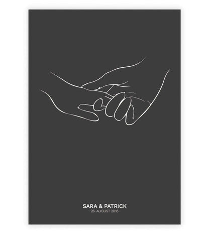 Personalisiertes Bild "FOREVER TOGETHER", Bildfarbe: Anthrazit/Schwarz, Bildgröße: 13x18cm, DIN A4, DIN A3, Bilderrahmen: Ohne Bilderrahmen, Copyright:321geschenke.de