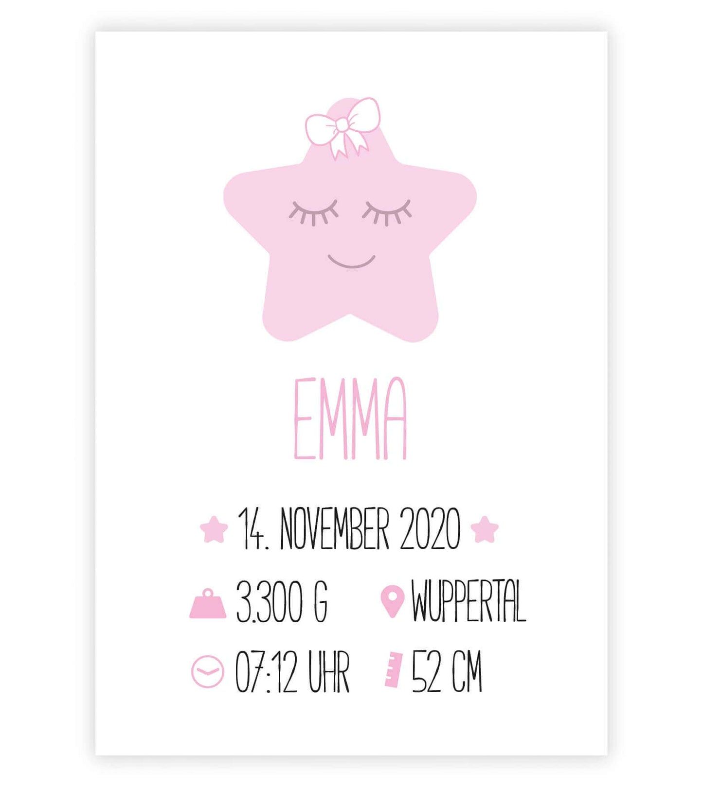 Personalized Baby Poster “Birth Announcement Star” 