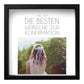 Personalisiertes Bild zur „Kommunion / Konfirmation / Firmung”, viereckig 25x25cm, mit Rahmen schwarz 27x27cm, ohne Passepartout, Anwendungsbeispiel