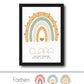 Personalisiertes Babyposter “Regenbogen” rosa, blau oder natur, Bildgröße: 13x18cm, DIN A4, DIN A3, Bilderrahmen: Ohne Bilderrahmen, Bilderrahmen weiß ohne Passepartout, Bilderrahmen schwarz ohne Passepartout, Bilderrahmen weiß mit Passepartout, Bilderrahmen schwarz mit Passepartout, Copyright: 321geschenke.de