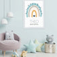 Anwendungsbild_Personalisiertes Babyposter “Regenbogen” rosa, blau oder natur, Bildgröße: 13x18cm, DIN A4, DIN A3, Bilderrahmen: Ohne Bilderrahmen, Bilderrahmen weiß ohne Passepartout, Bilderrahmen schwarz ohne Passepartout, Bilderrahmen weiß mit Passepartout, Bilderrahmen schwarz mit Passepartout, Copyright: 321geschenke.de