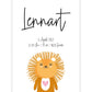 Personalisiertes Geburtsposter “LÖWE mit Herz”, Motiv: Löwe, Bildgröße: 13x18cm, Bilderrahmen: Ohne Bilderrahmen, Copyright: 321geschenke.de Sonderanfertigung: Unsere Bilder nach euren Wünschen verändert.