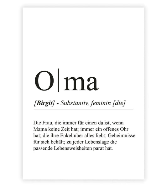 Personalized picture "Definition" - OMA 