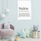 Anwendungsbild_Personalisiertes Bild “Definition NICHTE”, Bildfarbe: Weiß, Bildgröße: 13x18cm, DIN A4, DIN A3, Bilderrahmen: Ohne Bilderrahmen, Bilderrahmen weiß ohne Passepartout, Bilderrahmen schwarz ohne Passepartout, Bilderrahmen weiß mit Passepartout, Bilderrahmen schwarz mit Passepartout, Copyright:321geschenke.de