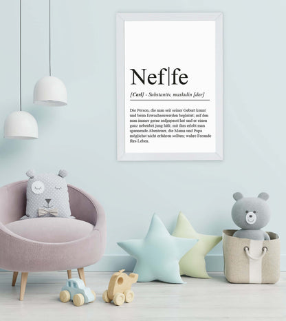 Anwendungsbild_Personalisiertes Bild “Definition NEFFE”, Bildfarbe: Weiß, Bildgröße: 13x18cm, DIN A4, DIN A3, Bilderrahmen: Ohne Bilderrahmen, Bilderrahmen weiß ohne Passepartout, Bilderrahmen schwarz ohne Passepartout, Bilderrahmen weiß mit Passepartout, Bilderrahmen schwarz mit Passepartout, Copyright:321geschenke.de