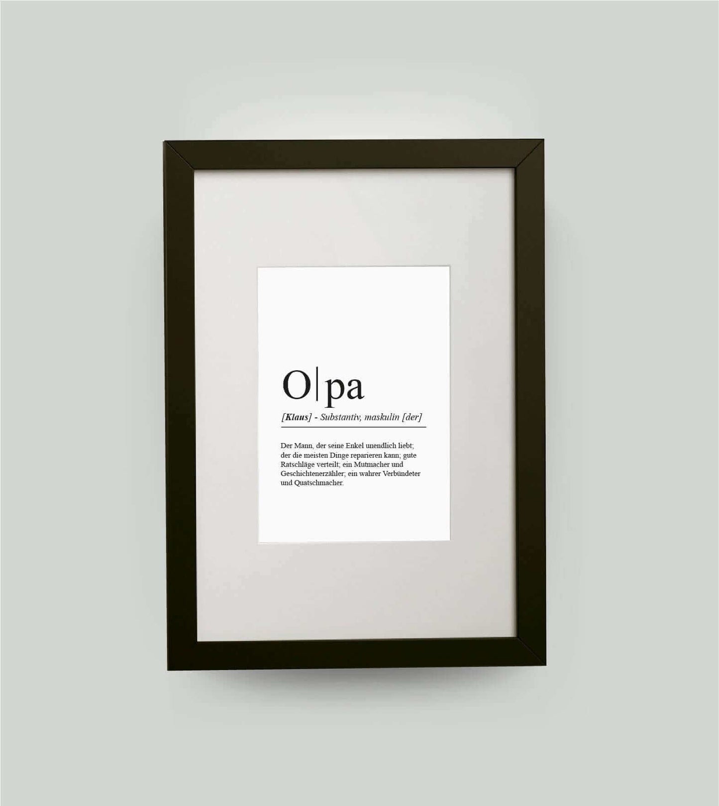 Personalisiertes Bild “Definition OPA”, DIN 13x18cm, mit Rahmen schwarz 21x30cm, ohne Passepartout