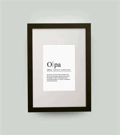 Personalisiertes Bild “Definition OPA”, DIN 13x18cm, mit Rahmen schwarz 21x30cm, ohne Passepartout