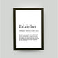 Personalisiertes Bild “Definition ERZIEHER”, DIN A4, mit Rahmen schwarz 21x30cm, ohne Passepartout
