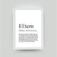 Personalisiertes Bild “Definition ELTERN”, DIN A4, mit Rahmen weiß 21x30cm, ohne Passepartout