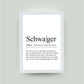 Personalisiertes Bild “Definition SCHWAGER”, DIN A4, mit Rahmen weiß 21x30cm, ohne Passepartout
